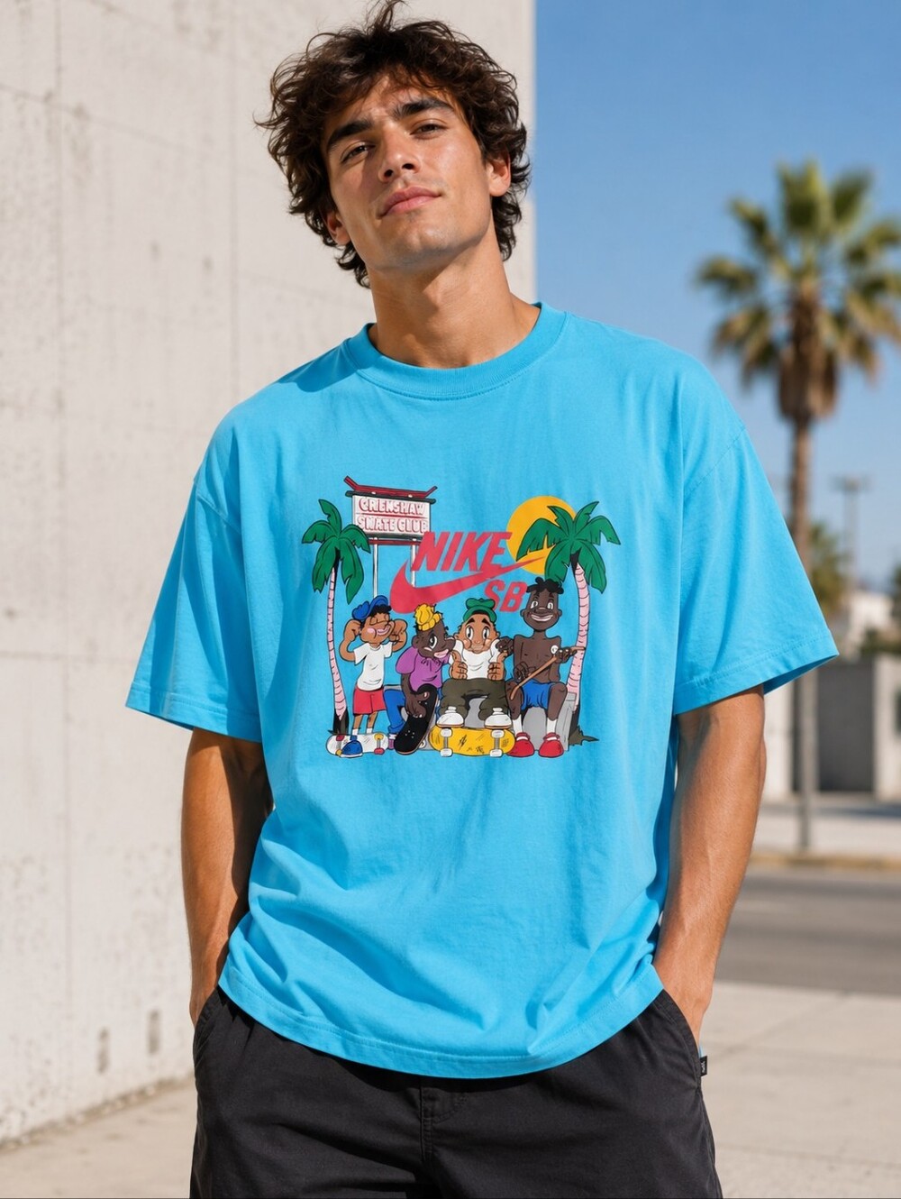 Nike SB Crenshaw Skate Club Graphic Tee Baltic Blue Men’s L NWT